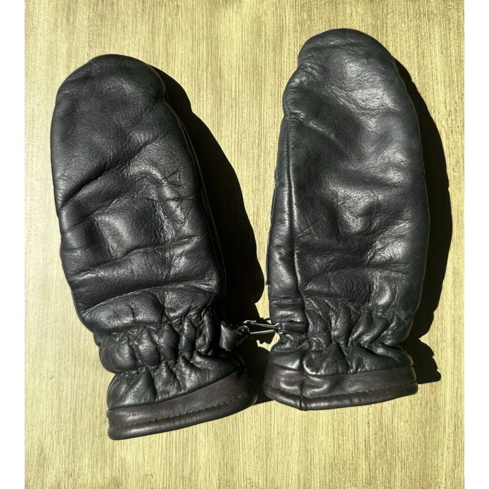 Vintage Saranac Leather Mittens Ladies Small